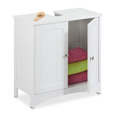 Relaxdays HLP Under-Sink Cabinet, 60 x 60 x 31 cm, Under Sink Cabinet, Bathroom Sink Cabinet, MDF White, Wood Fibre